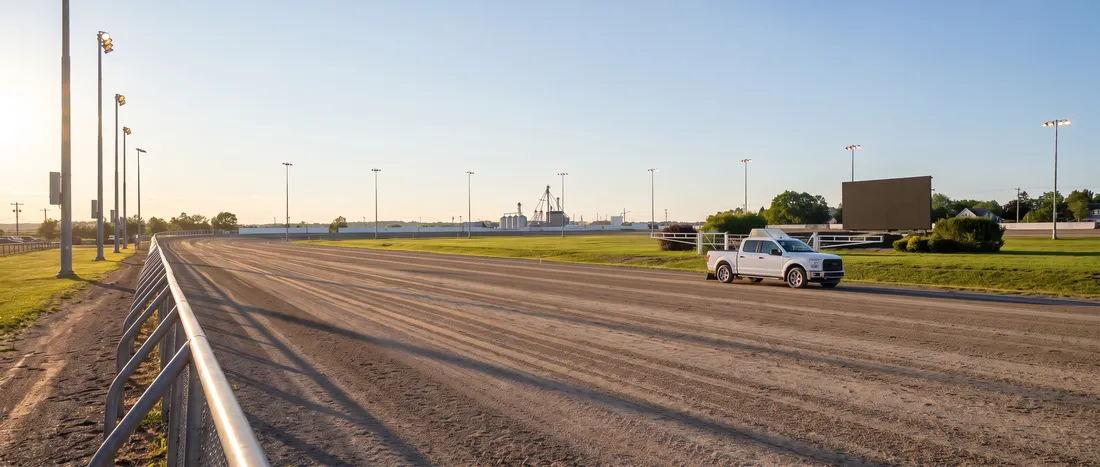 The Red Shores oval in late afternoon light